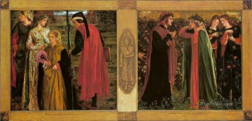 Dante Gabriel Rossetti Painting - The Salutation of Beatrice Pre Raphaelite Brotherhood Dante Gabriel Rossetti